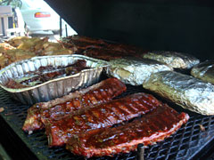 BBQ ribs, wrapped brisket, rosemary chicken, and aVermonter award winning sausage.