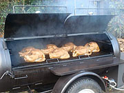 Turkeys in the smoker