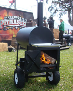 A smoker box at a grilling competition