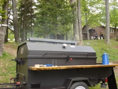 Custom grill with smoke box